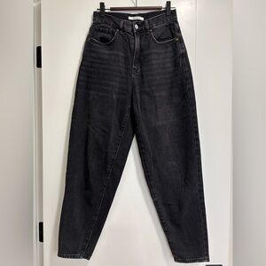 Black Baggy Straight Leg Jeans